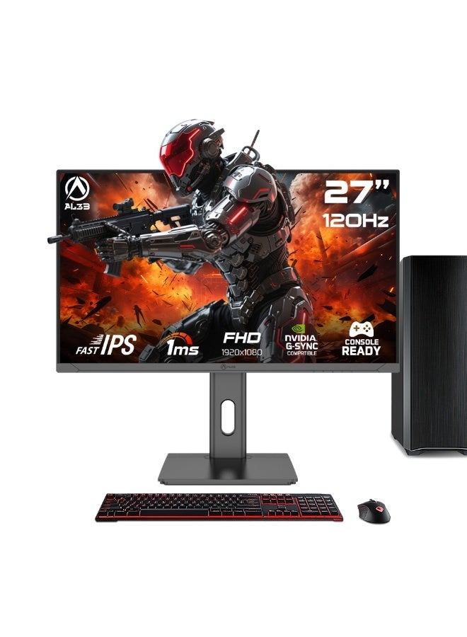 العب شاشة ألعاب 27 بوصة، دقة FHD 1080p، معدل تحديث 120 هرتز، تقنية IPS، زمن استجابة 1 مللي ثانية، منافذ HDMI 2.0 وVGA وDisplayPort، متوافقة مع G-SYNC، مكبرات صوت مدمجة، تقنية تقليل الضوء الأزرق، تغطية 99% من نطاق ألوان sRGB، متوافقة مع معيار VESA - Image 3